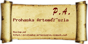 Prohaska Artemíszia névjegykártya